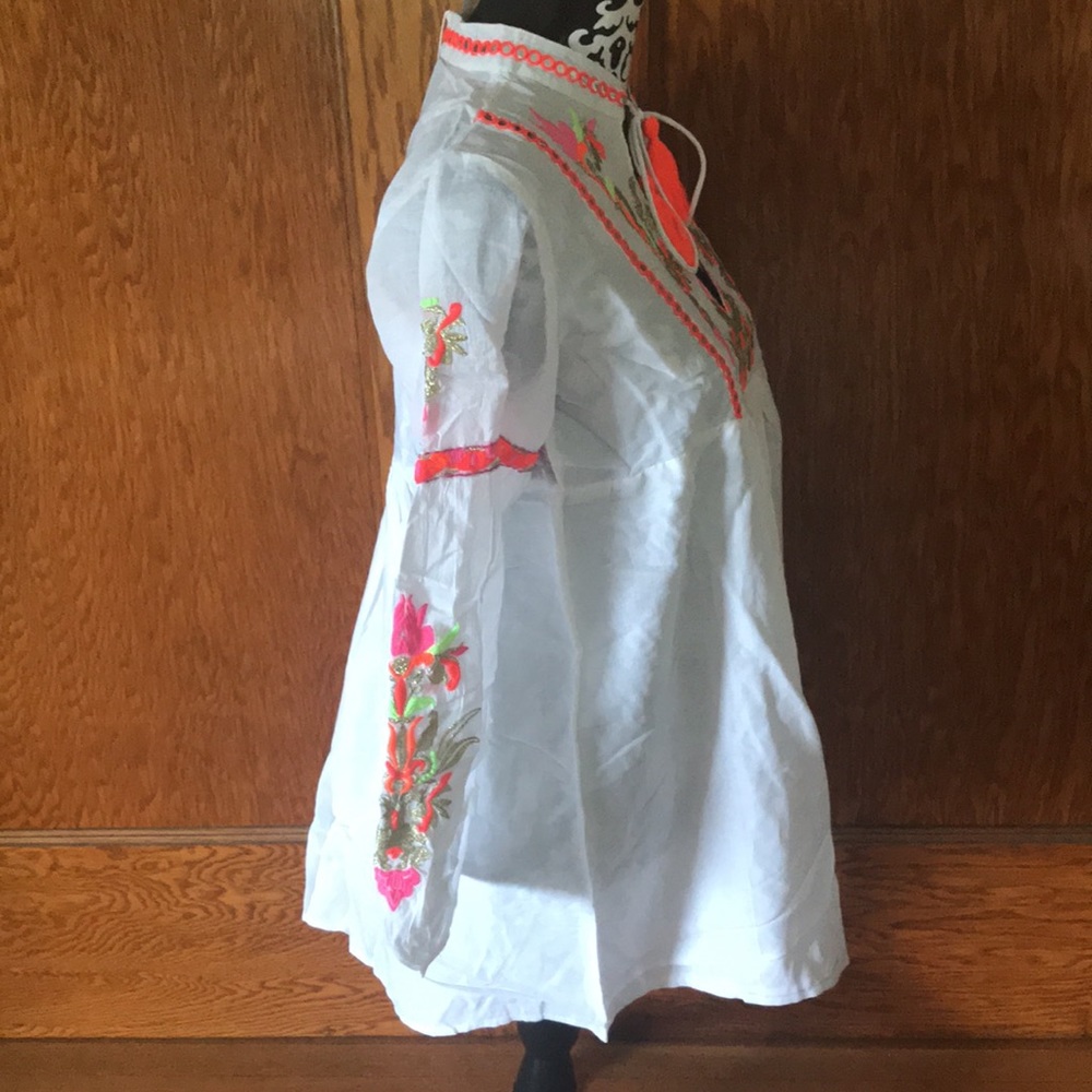 Pily Q Capri Embroidered Pink Crush Tunic XS/S NWT - Picture 10 of 15